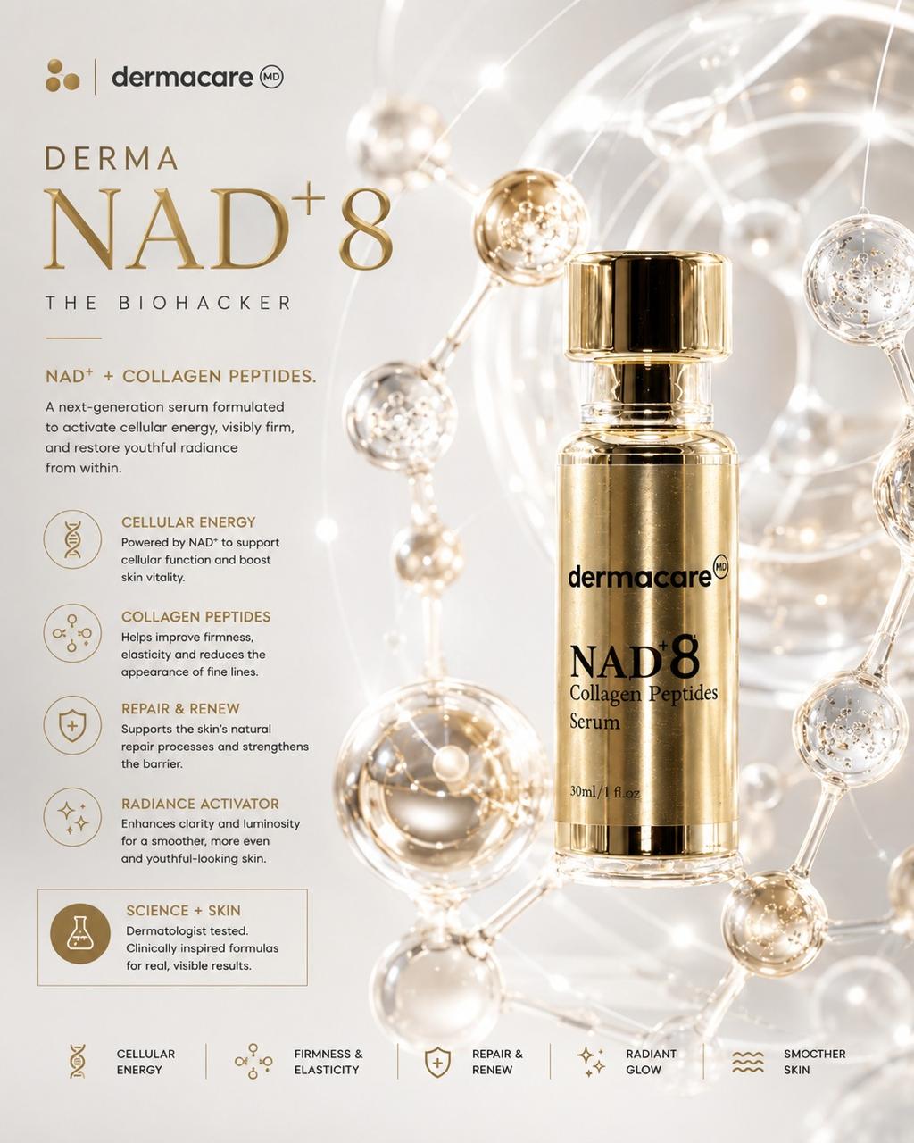 DERMACARE MD NAD+ 8+ COLLAGEN PEPTIDES SERUM